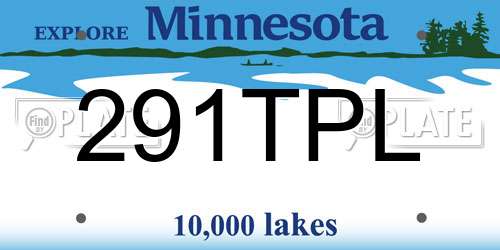 291TPL Minnesota License Plate