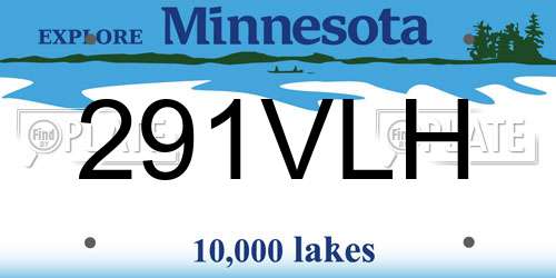 291VLH Minnesota License Plate