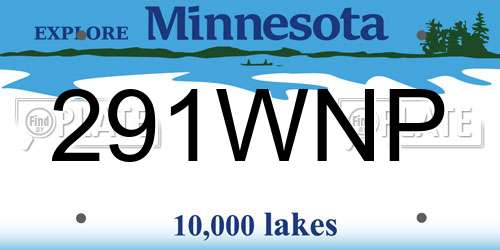291WNP Minnesota License Plate