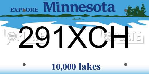 291XCH Minnesota License Plate