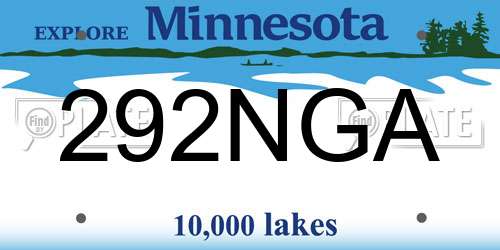 292NGA Minnesota License Plate