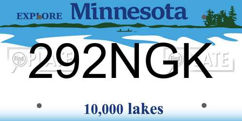 292NGK Minnesota License Plate