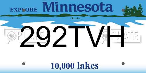 292TVH Minnesota License Plate