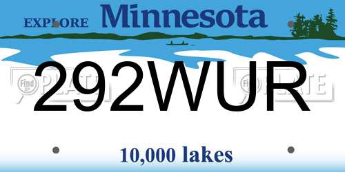 292WUR Minnesota License Plate