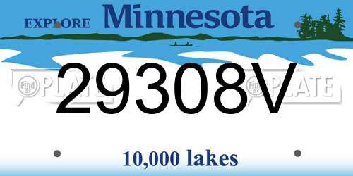 29308V Minnesota License Plate