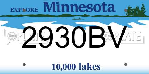 2930BV Minnesota License Plate