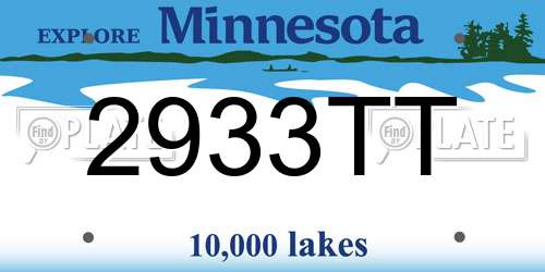 2933TT Minnesota License Plate
