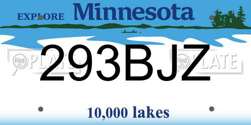 293BJZ Minnesota License Plate