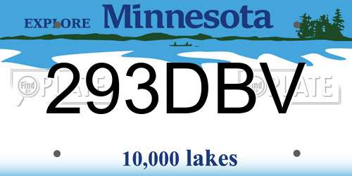 293DBV Minnesota License Plate