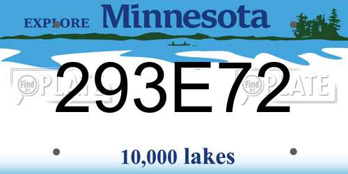 293E72 Minnesota License Plate
