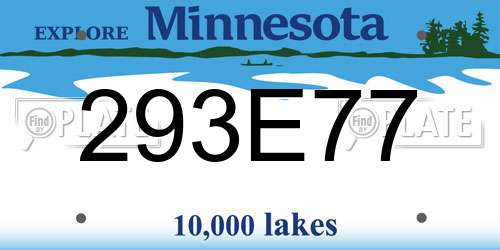 293E77 Minnesota License Plate