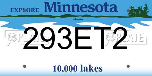 293ET2 Minnesota License Plate