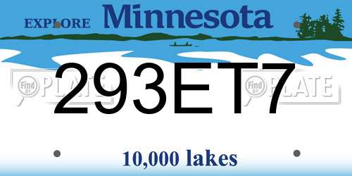 293ET7 Minnesota License Plate