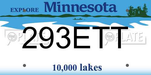 293ETT Minnesota License Plate