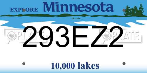 293EZ2 Minnesota License Plate