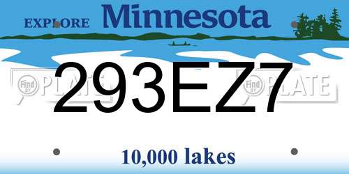 293EZ7 Minnesota License Plate