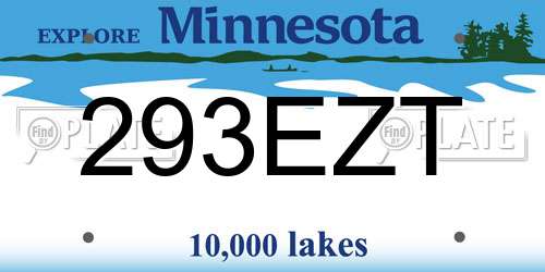293EZT Minnesota License Plate