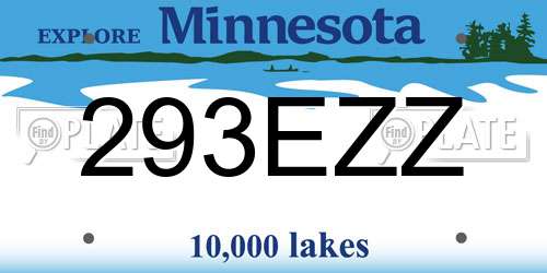 293EZZ Minnesota License Plate