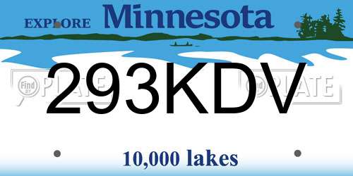 293KDV Minnesota License Plate