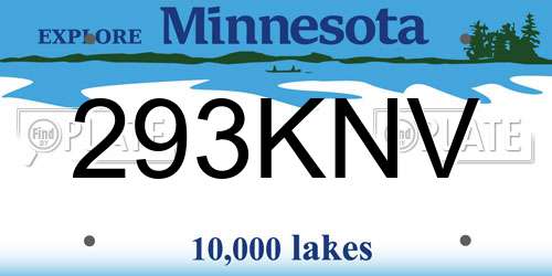 293KNV Minnesota License Plate
