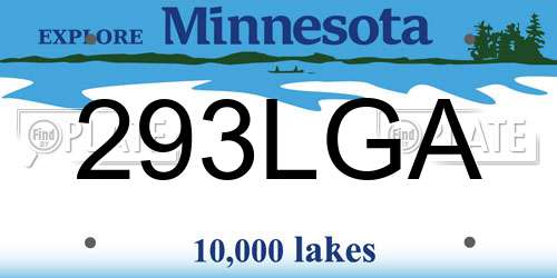 293LGA Minnesota License Plate