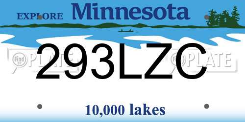 293LZC Minnesota License Plate