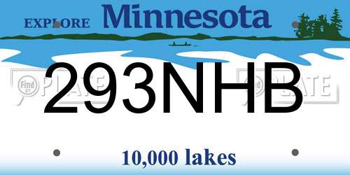 293NHB Minnesota License Plate