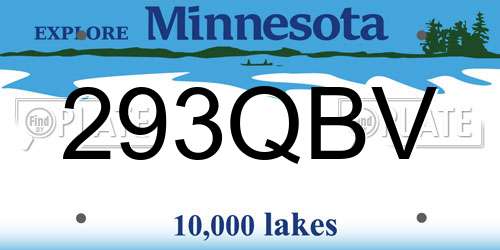 293QBV Minnesota License Plate