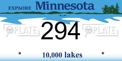 294 Minnesota License Plate