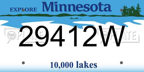 29412W Minnesota License Plate