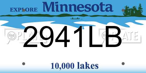 2941LB Minnesota License Plate