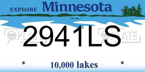 2941LS Minnesota License Plate