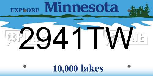 2941TW Minnesota License Plate