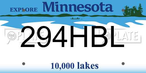 294HBL Minnesota License Plate