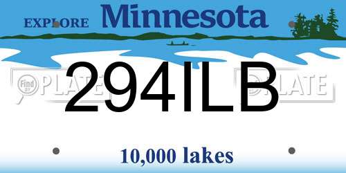 294ILB Minnesota License Plate
