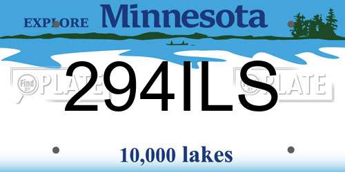 294ILS Minnesota License Plate