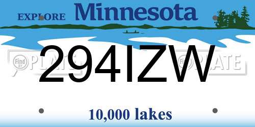 294IZW Minnesota License Plate