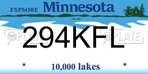 294KFL Minnesota License Plate