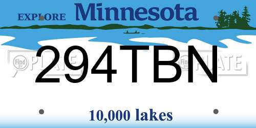 294TBN Minnesota License Plate