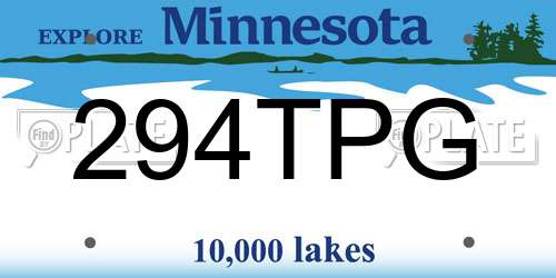 294TPG Minnesota License Plate