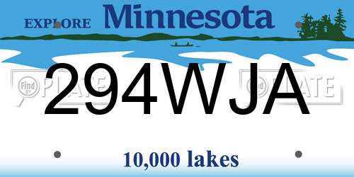 294WJA Minnesota License Plate