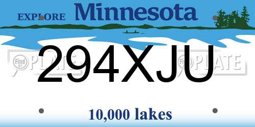 294XJU Minnesota License Plate