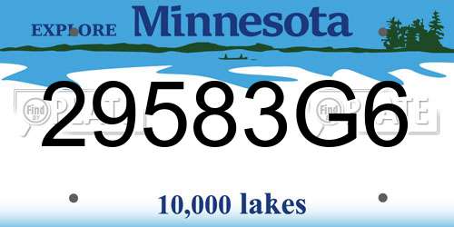 29583G6 Minnesota License Plate