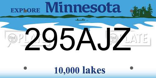 295AJZ Minnesota License Plate