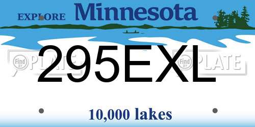 295EXL Minnesota License Plate