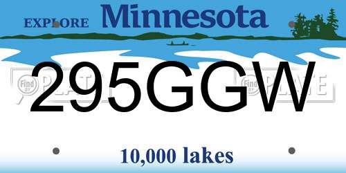 295GGW Minnesota License Plate