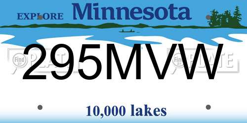 295MVW Minnesota License Plate
