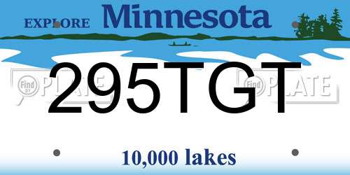 295TGT Minnesota License Plate