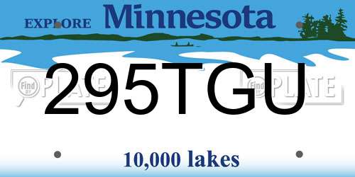 295TGU Minnesota License Plate
