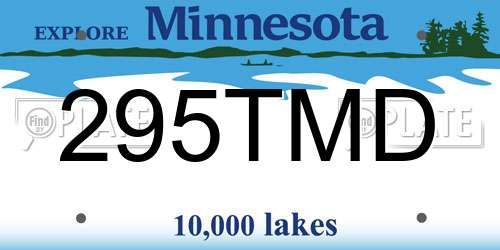 295TMD Minnesota License Plate